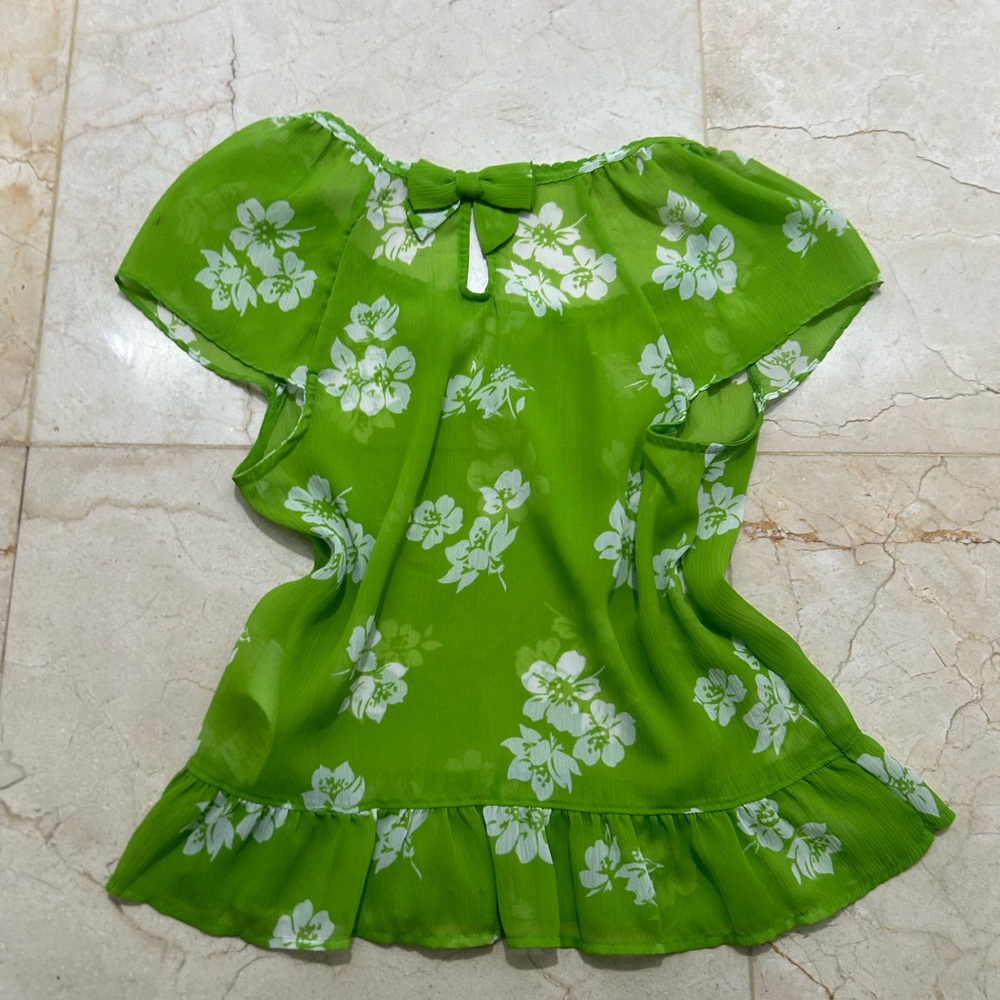 Hollister Lime Green Floral Kids Dress - Picture 4 of 4